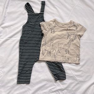 Tea Collection 6-9 months Llama and Stripe Jumper
